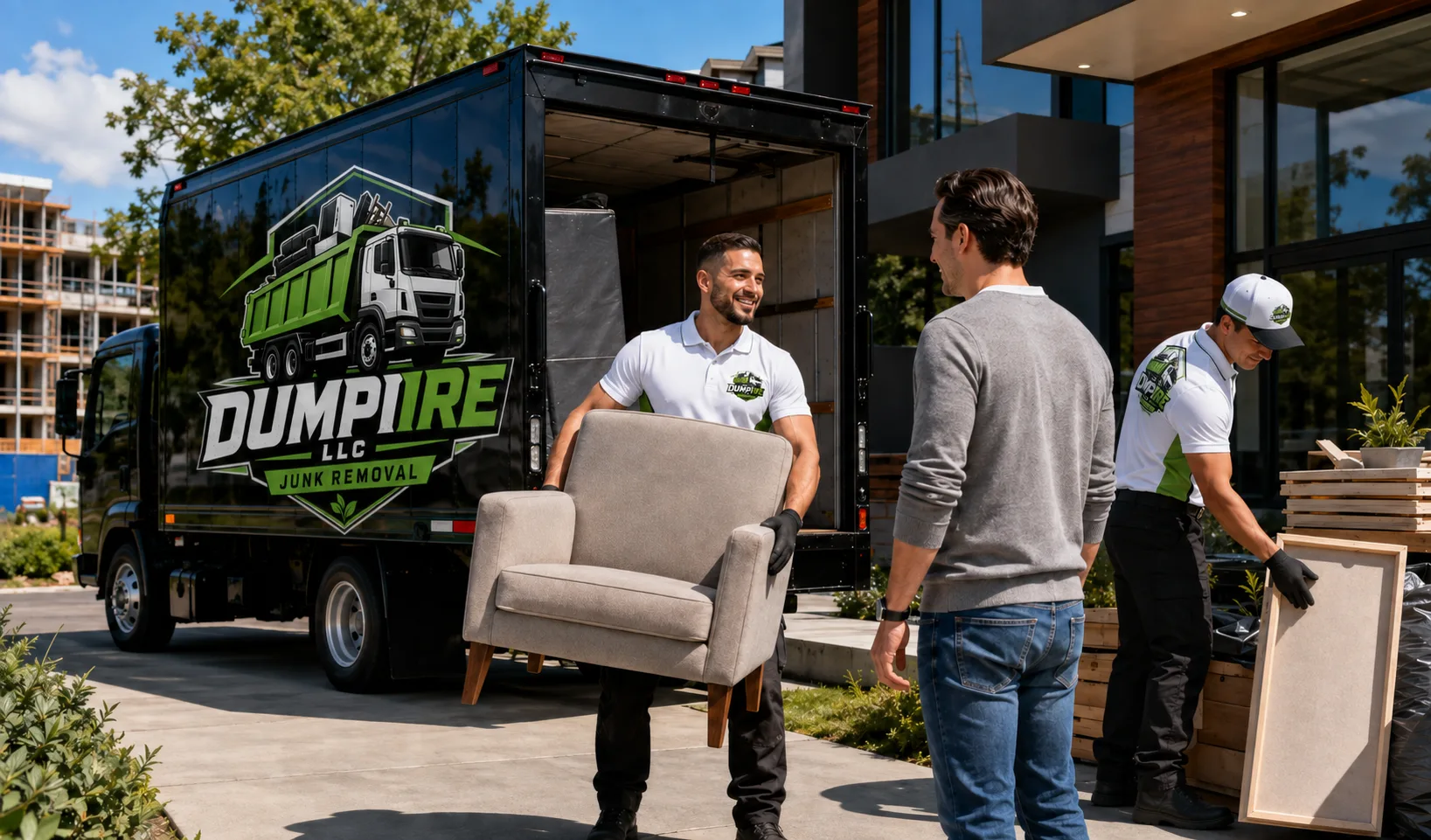 Dumpire LLC junk removal team providing professional furniture removal service and helping customers with reliable cleanup solutions.