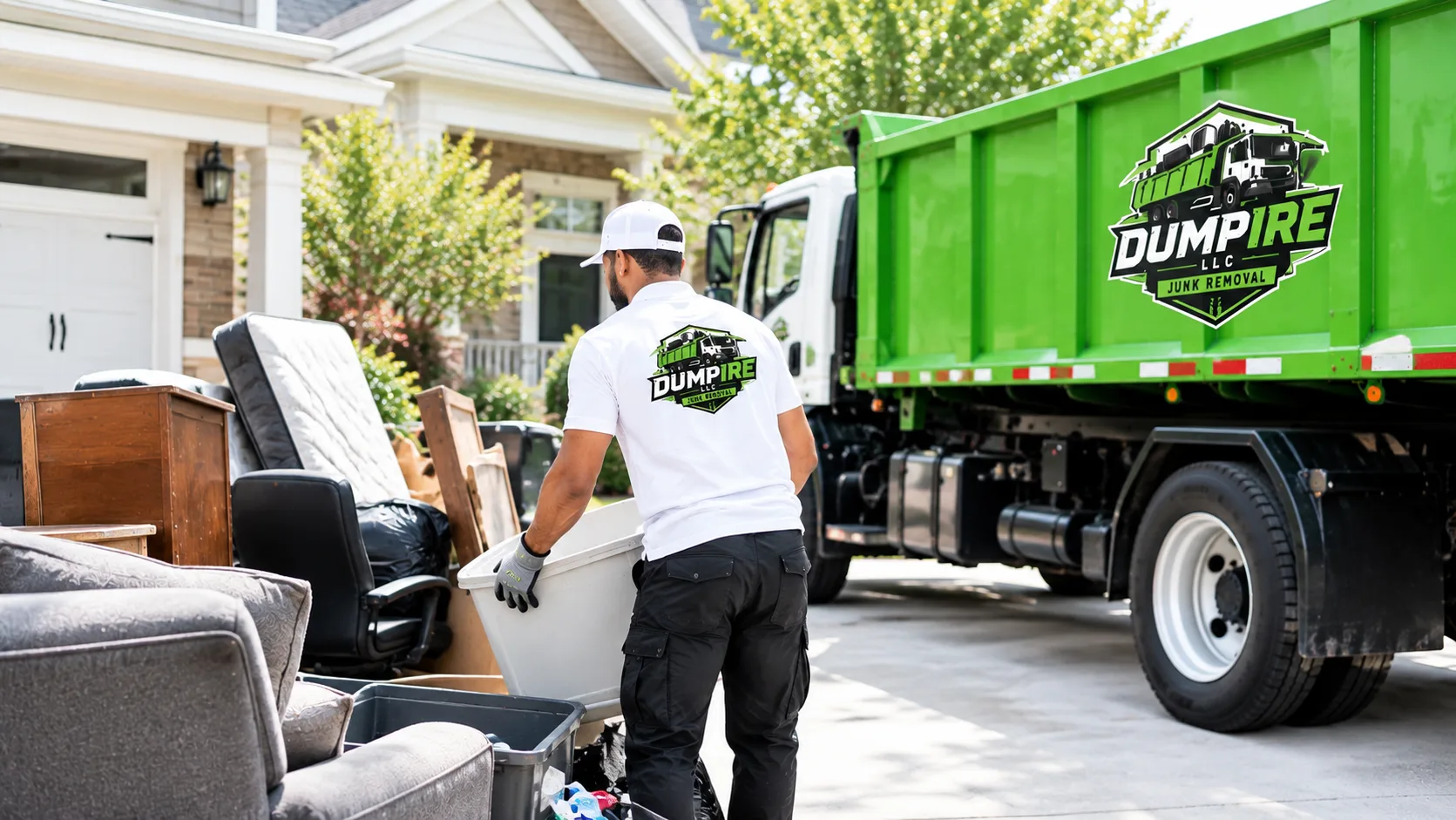 Dumpire LLC junk removal service removing unwanted furniture in Silver Spring, Maryland
